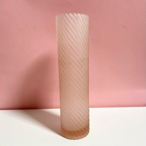 Vintage retro frosted pink art deco vase